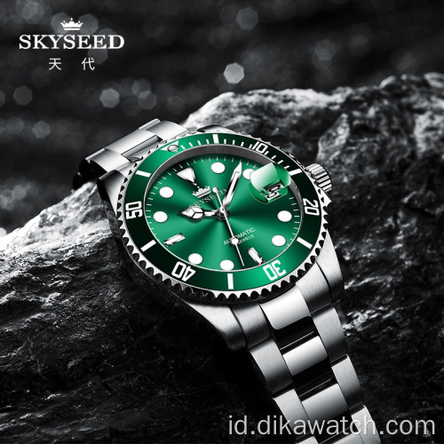 jam tangan mekanik pria SKYSEED green water ghost jam tangan